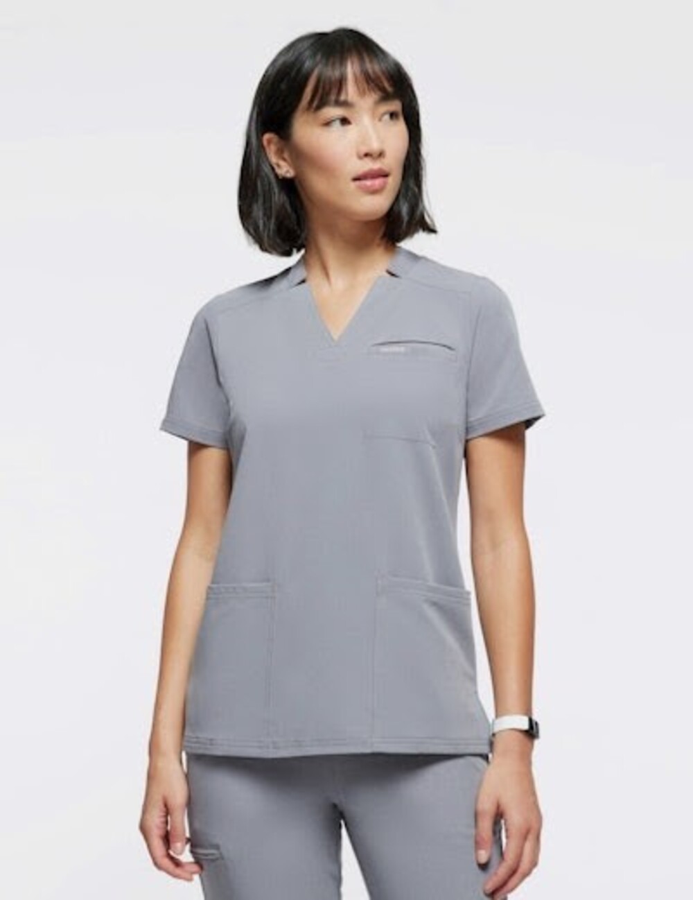 Women's 3-Pocket Scrub Top Color: Gray Size: M